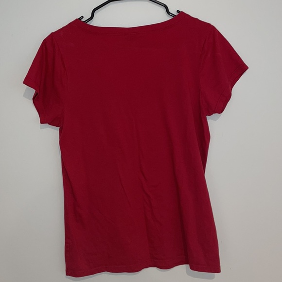 💖Bundle It!💖 Red V-Neck Short Sleeve Shirt with Pocket - Picture 5 of 6